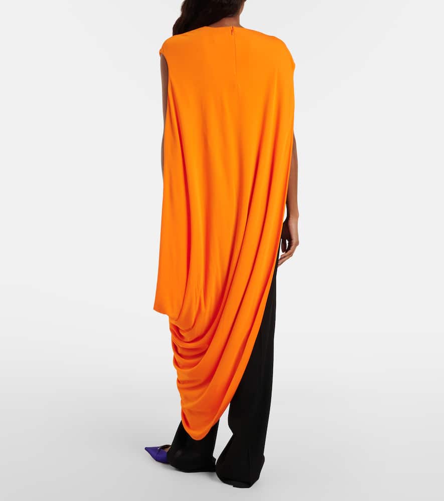 Asymmetric draped crêpe jersey top