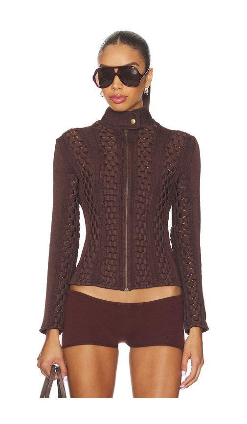 ISA BOULDER Threadline Jacket in Chocolate. XL. Also in XS, S