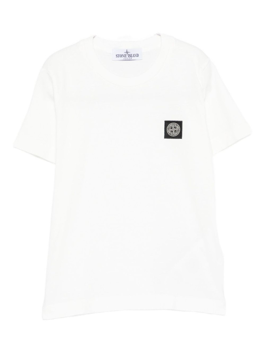 Boys White Cotton T-Shirt