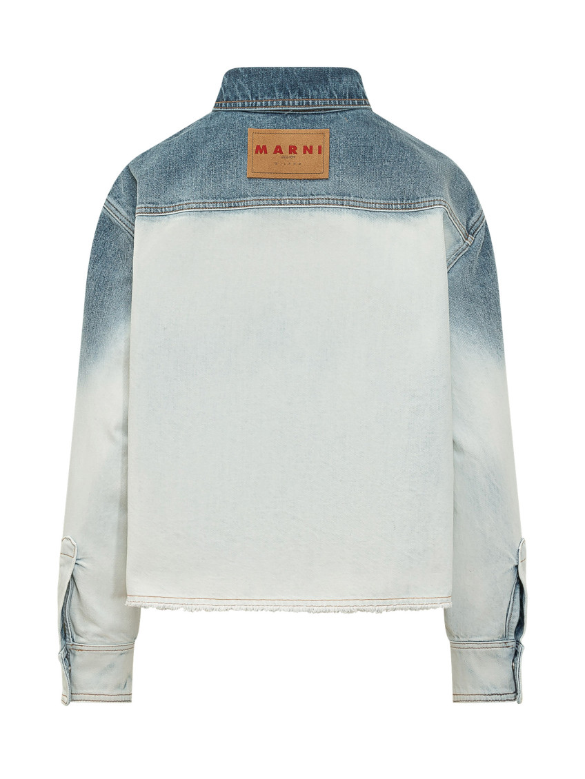 Marni - shirt logo embroidery chest pockets contrast stitching
