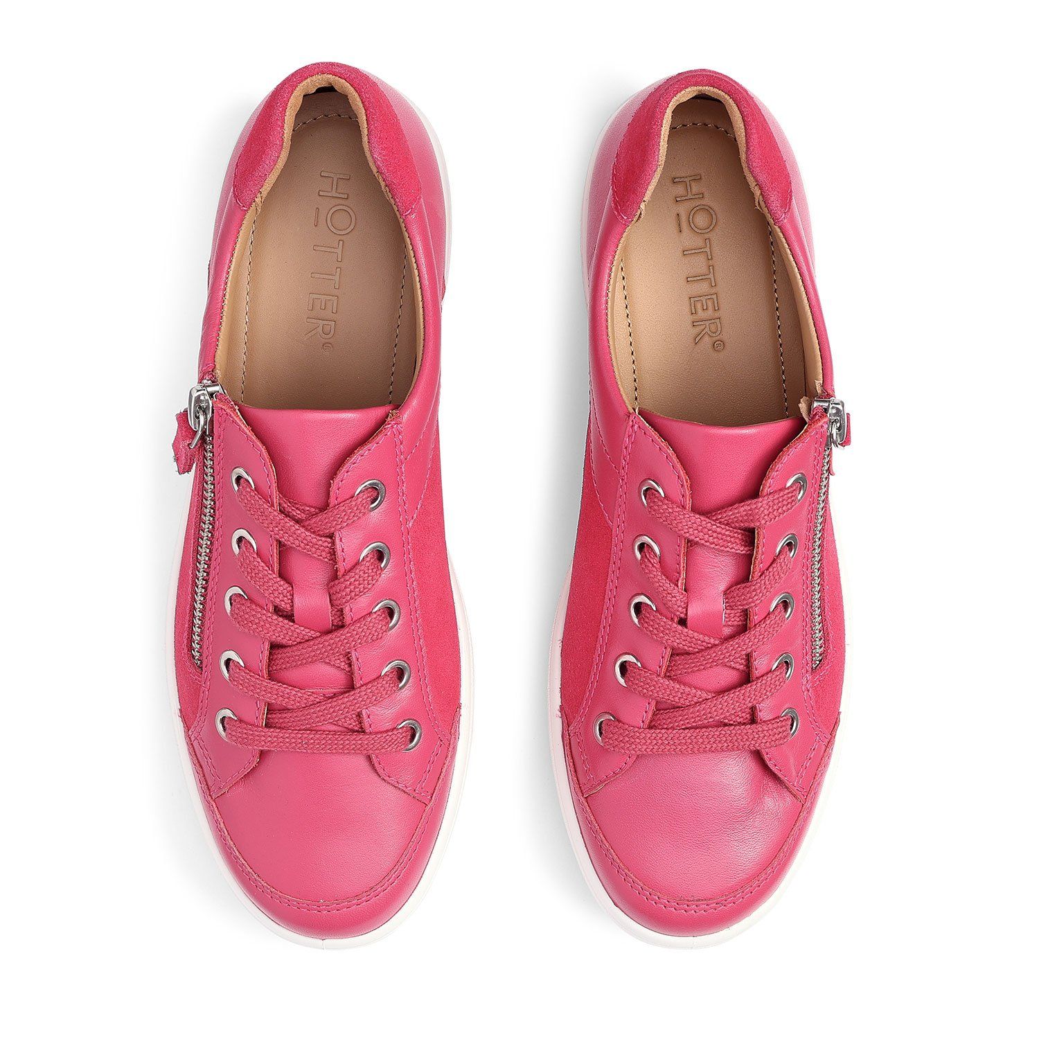 Hotter Women's Extra Wide 'Chase II' Trainers Flat in Bright Pink
