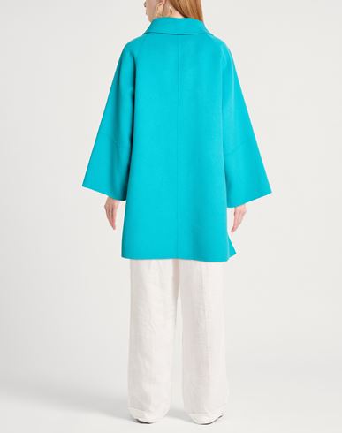 Elena Mirò Woman Coat Turquoise Size 8 Wool, Polyester