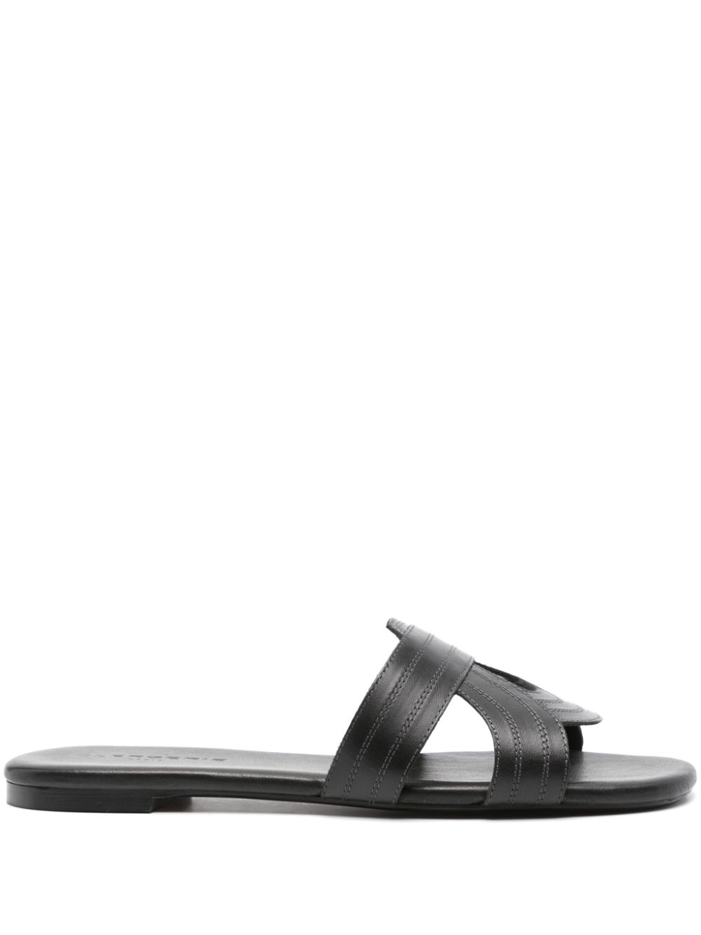 Ivory leather sandals - Black