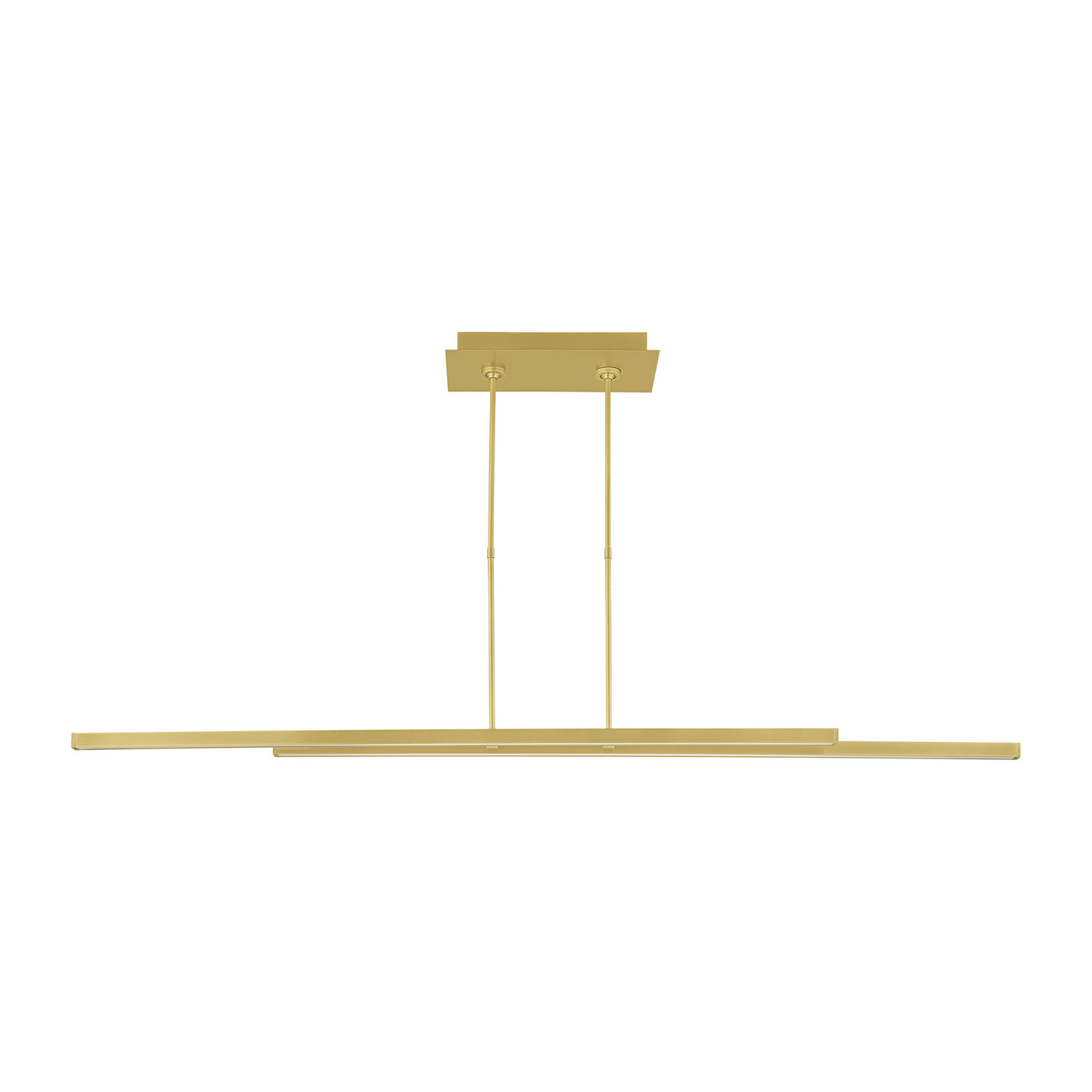 Natural Brass LED Linear Suspension from the Stagger Collection