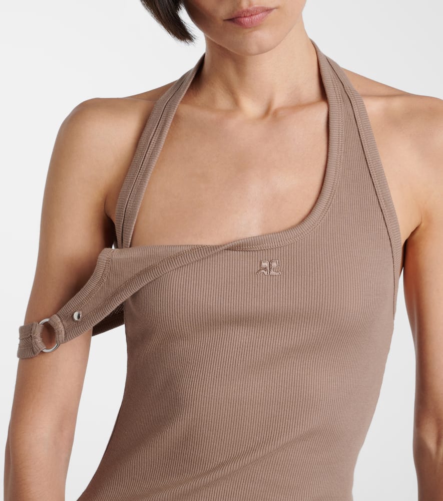 Courrèges Undressed 90's ribbed-knit cotton top