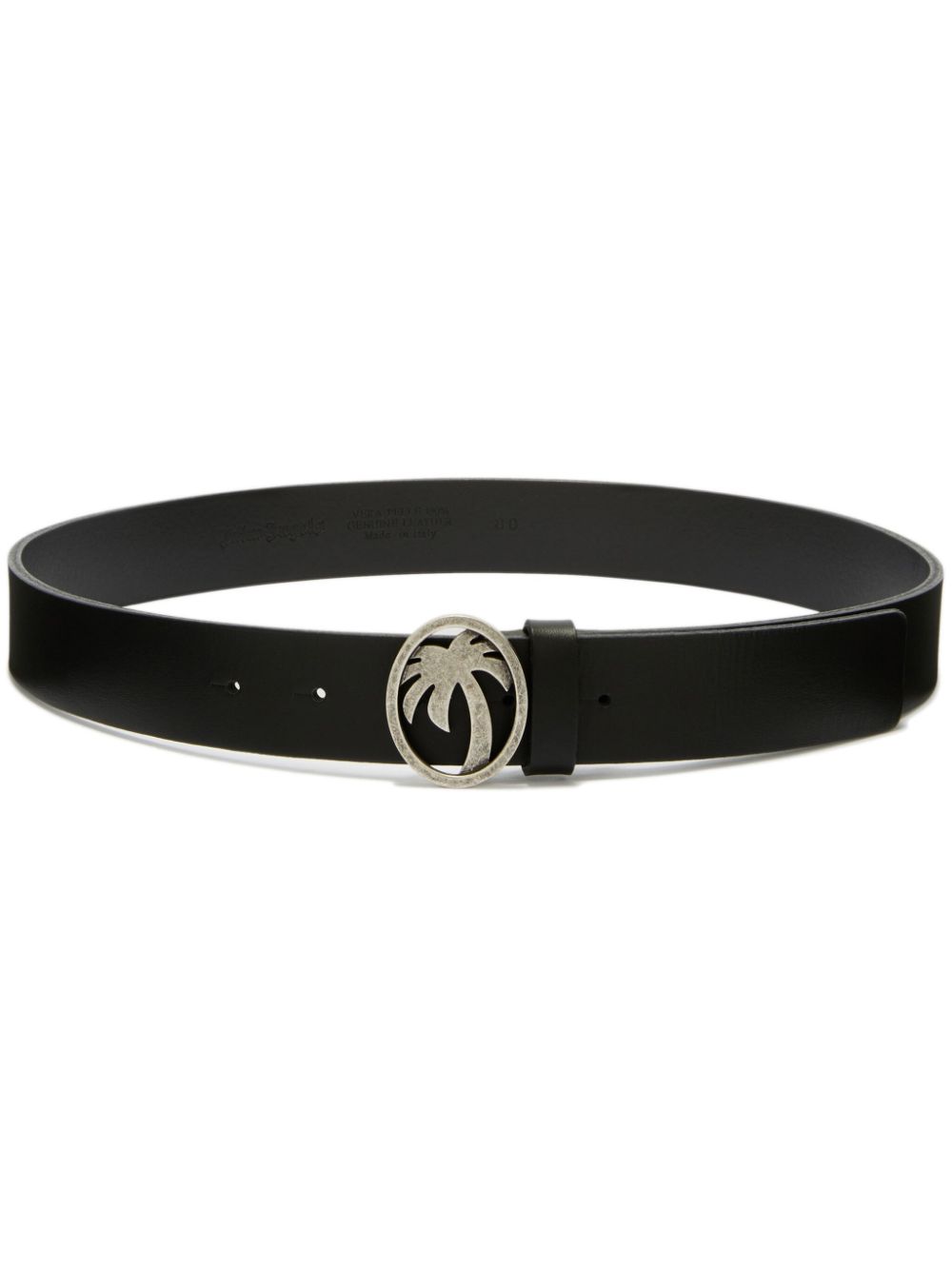 Oval-pam leather belt - Black