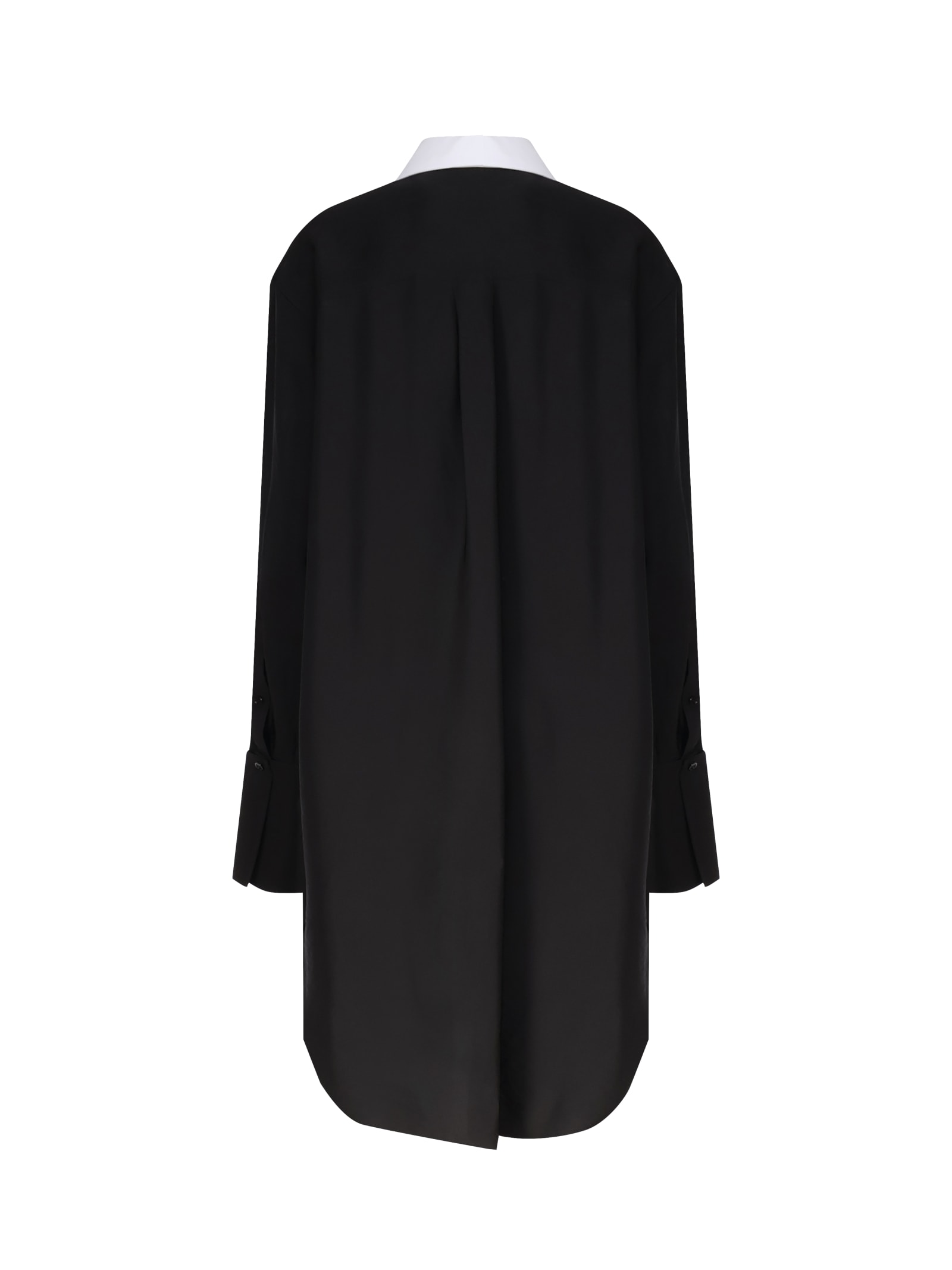 Shirt Dress Crafted In Lightweight Hammered Viscose Twill