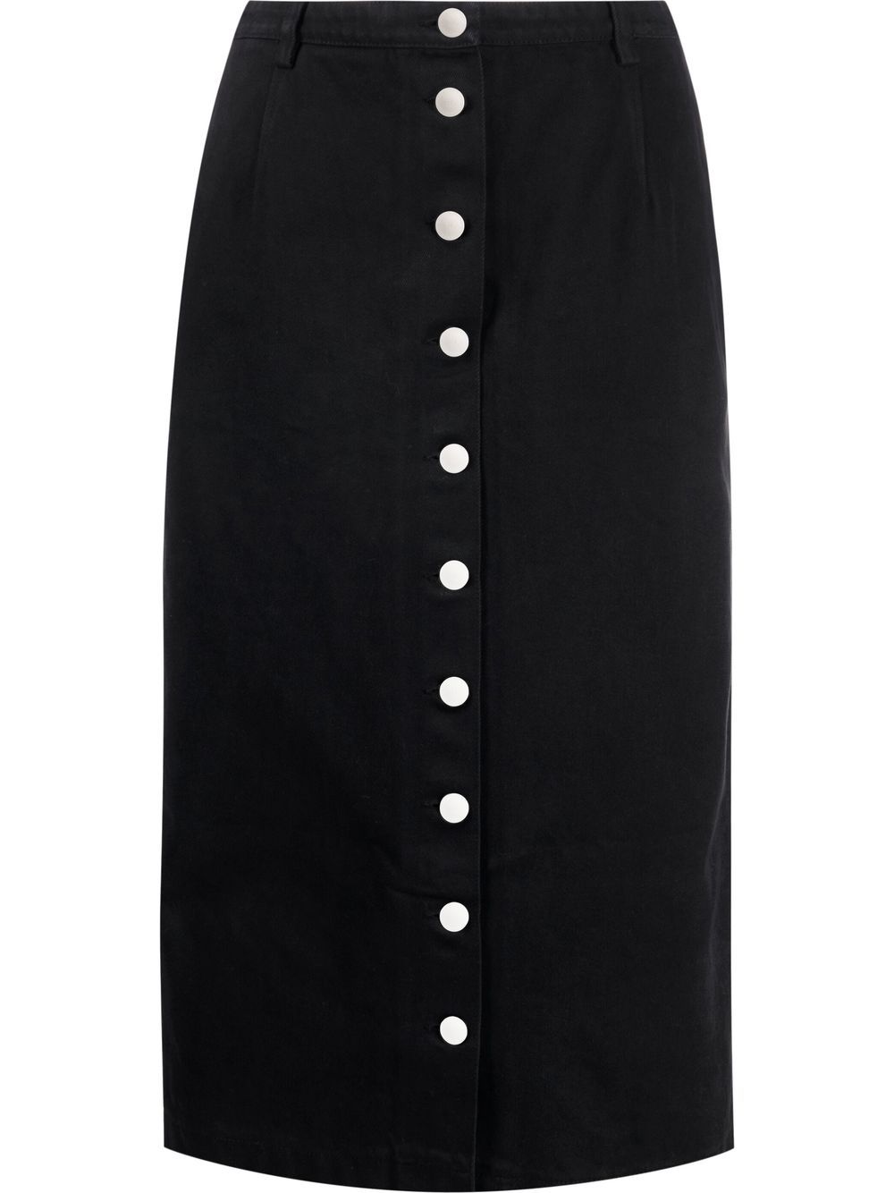 Button-down midi skirt - Black