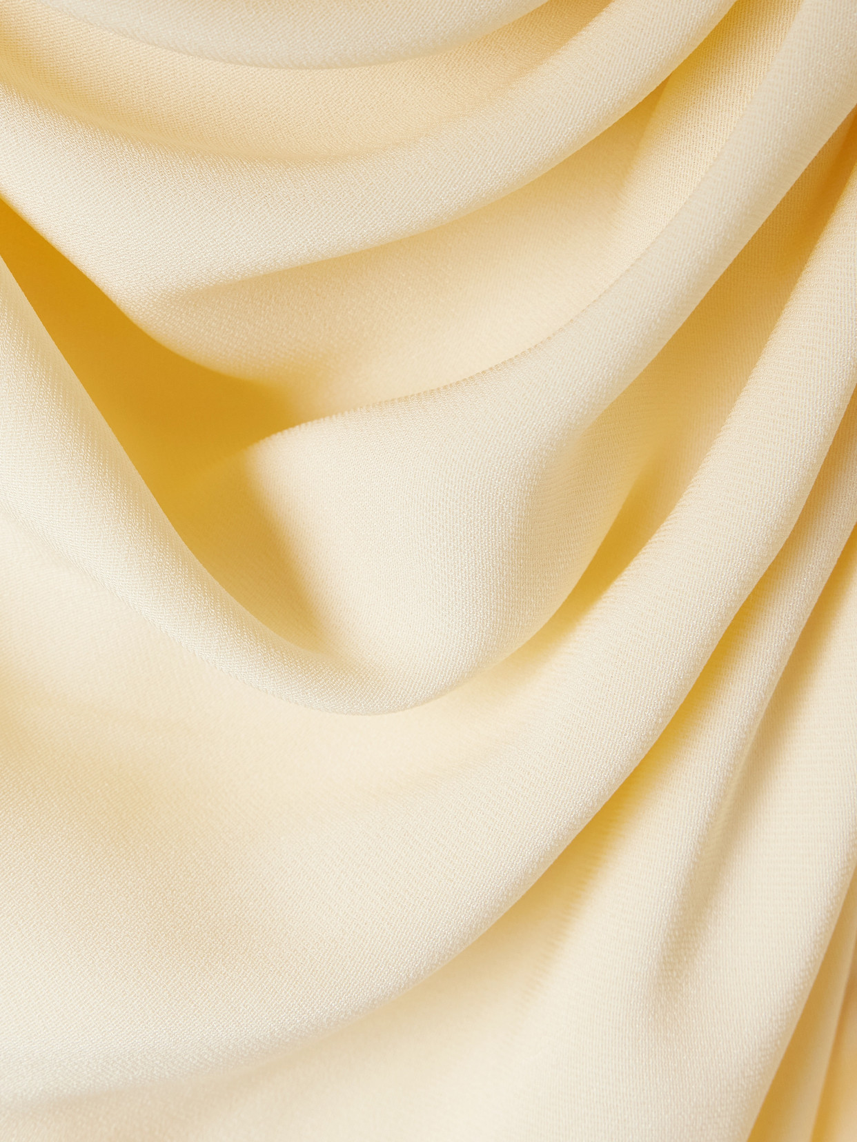 Sata Draped Gathered Wool And Silk-blend Crepe Wrap Blouse - Ivory