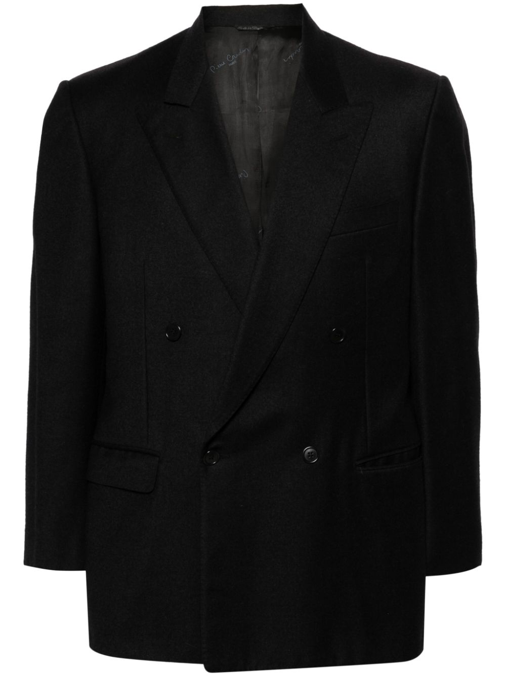 1990s peak lapels double-breasted blazer - Black