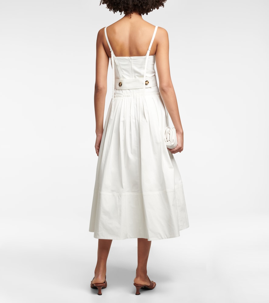 Cotton-blend midi dress