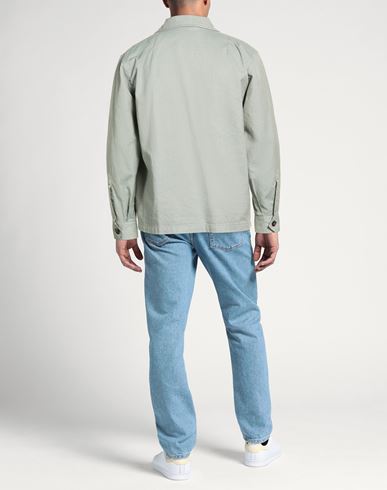 Man Jacket Sage green Size 44 Polyester, Cotton