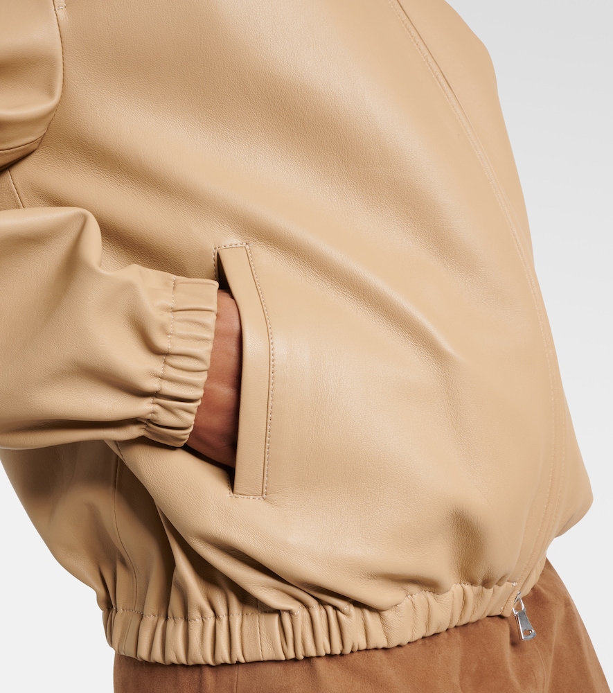 Leo leather zip-up hoodie