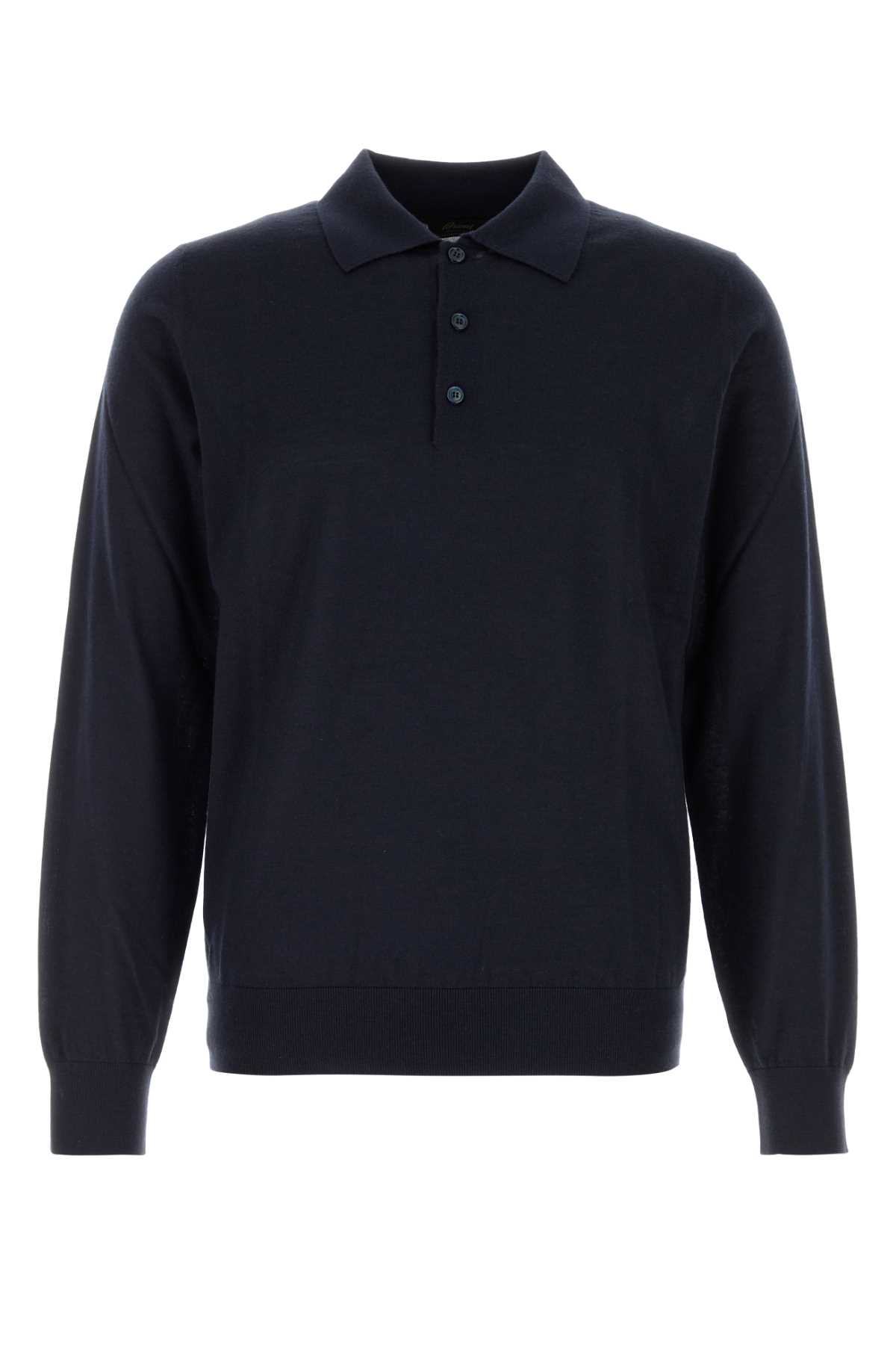 Brioni - cashmere blend long sleeve polo shirt