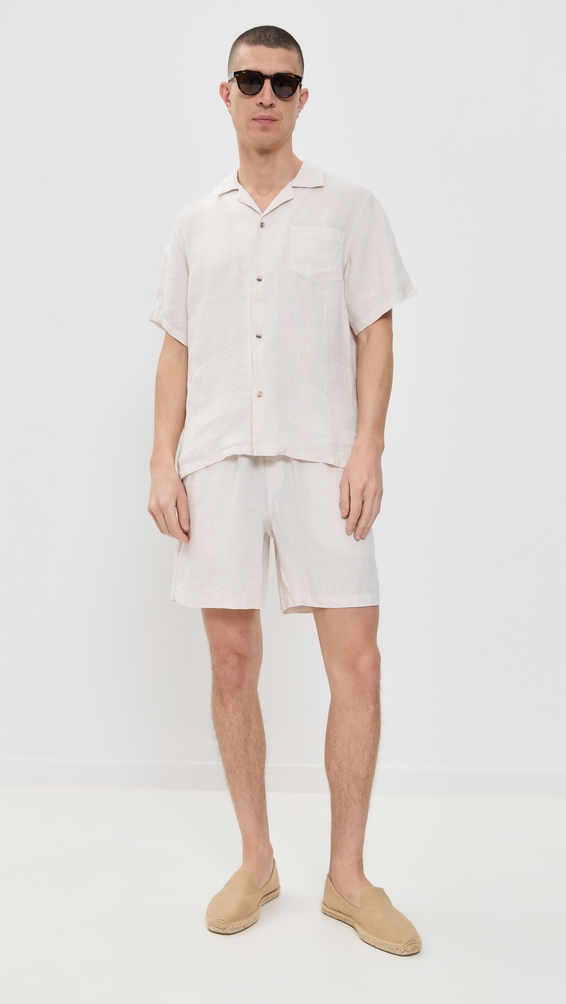 Bather Pearl Linen Leisure Shorts 6.25 White
