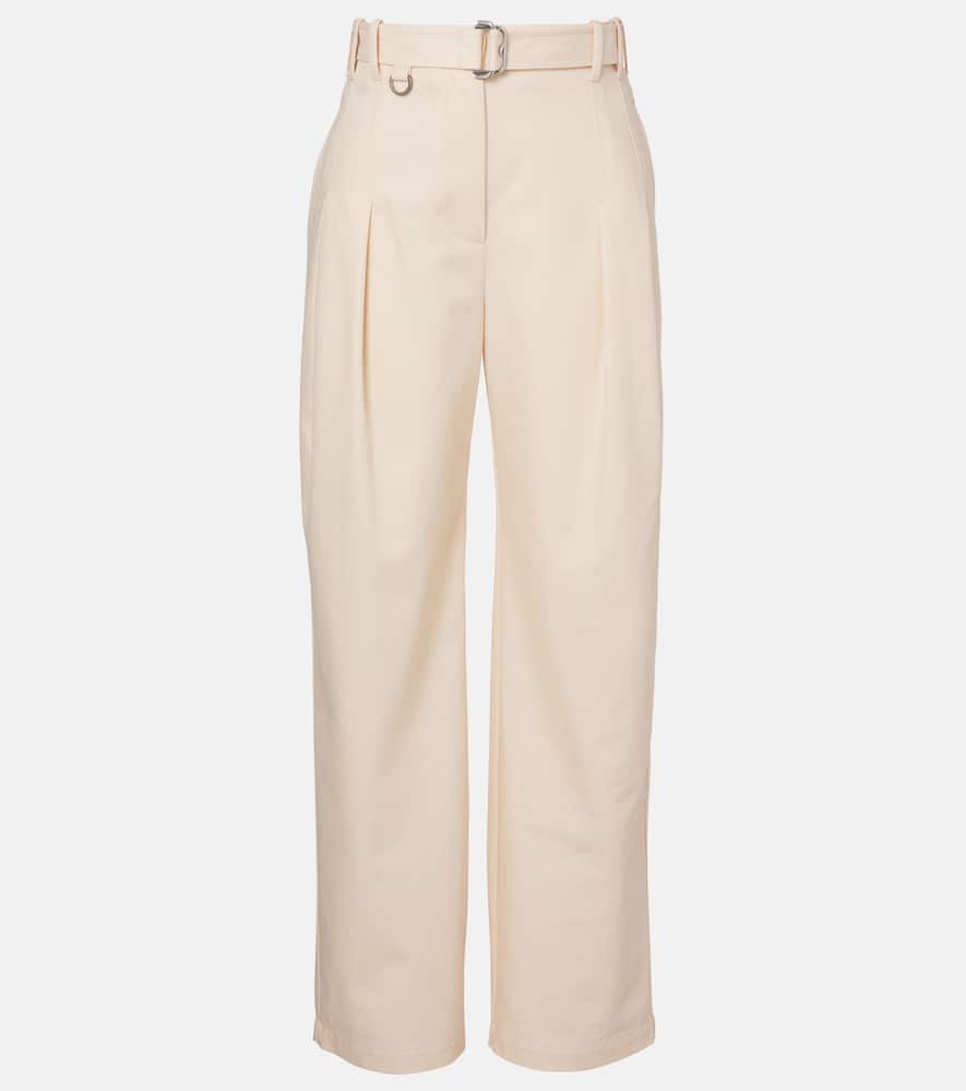Cotton gabardine tapered pants