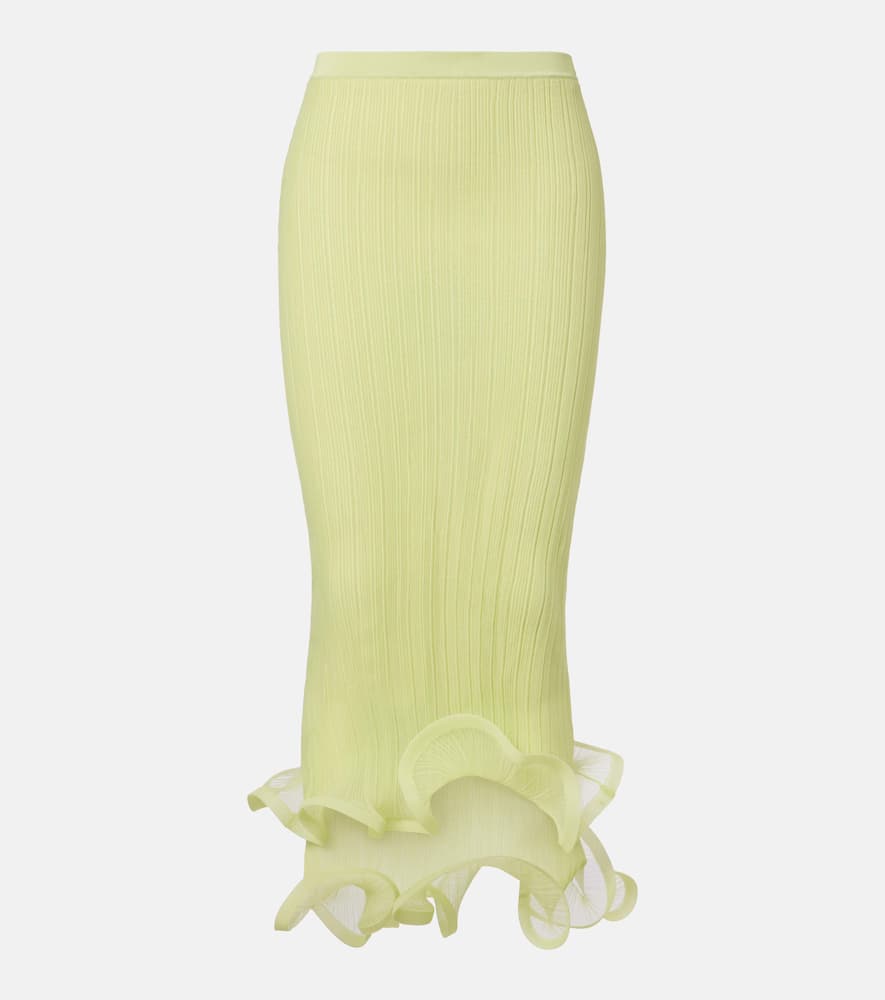 Ruffled midi skirt