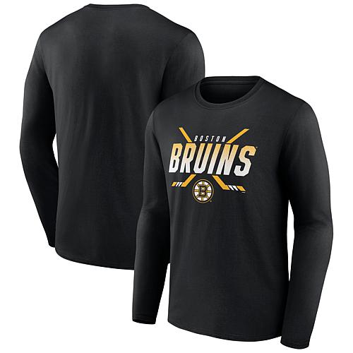 Men's Fanatics Black Boston Bruins Team Covert Long Sleeve T-Shirt