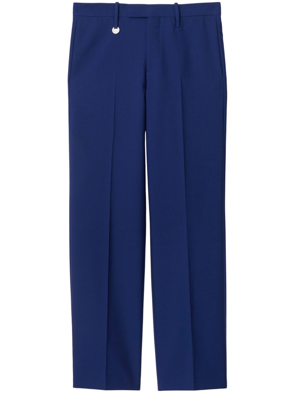 Logo-plaque tailored wool trousers - Blue