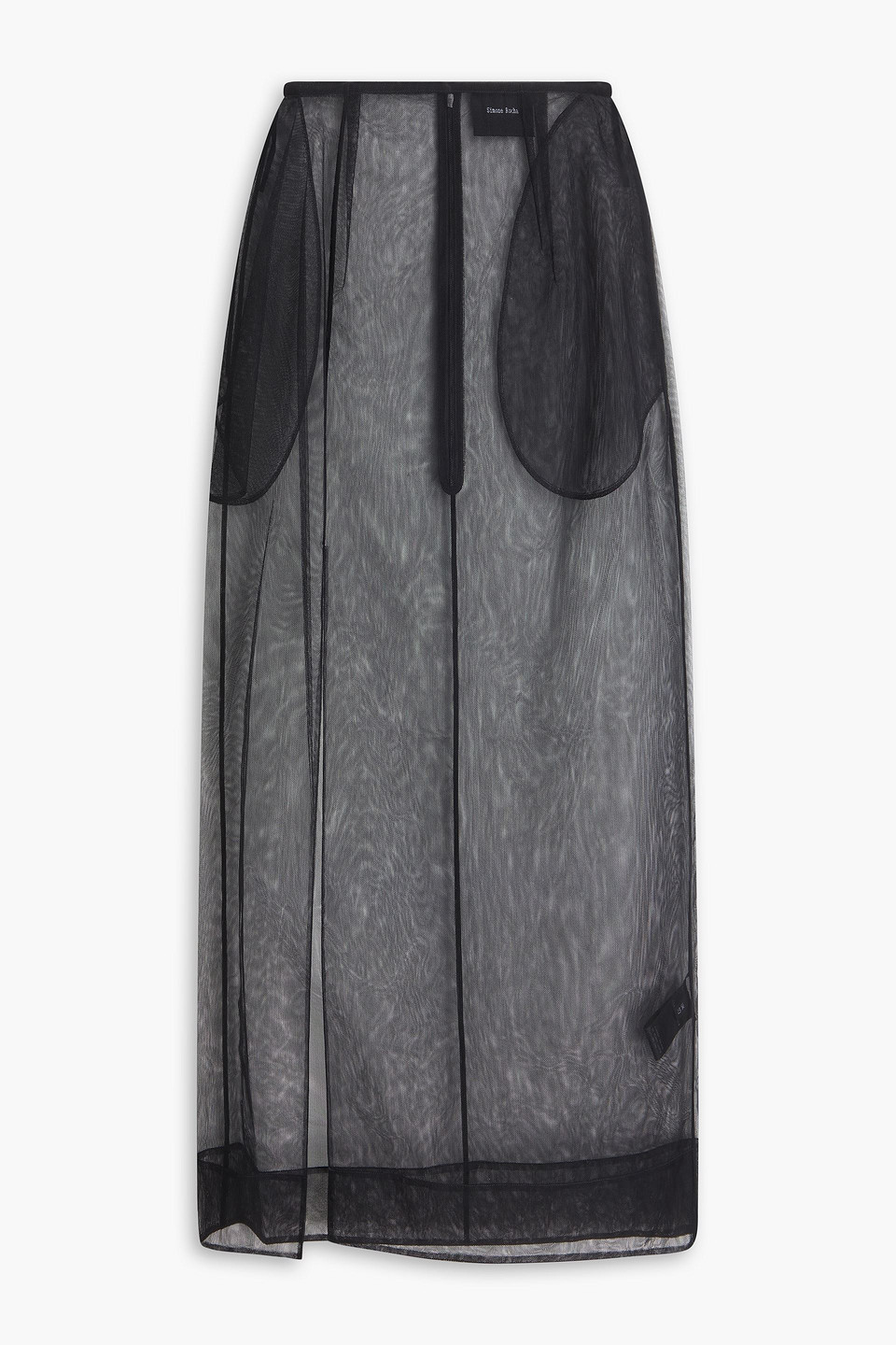 Tulle midi pencil skirt - Black - UK 10