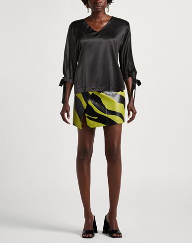 Woman Top Black Size 6 Silk, Elastane