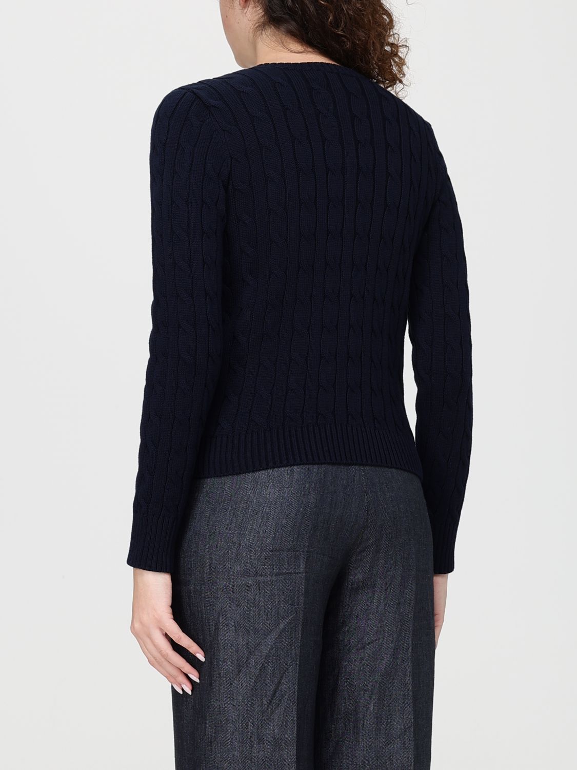 Logo-embroidered cardigan - Black