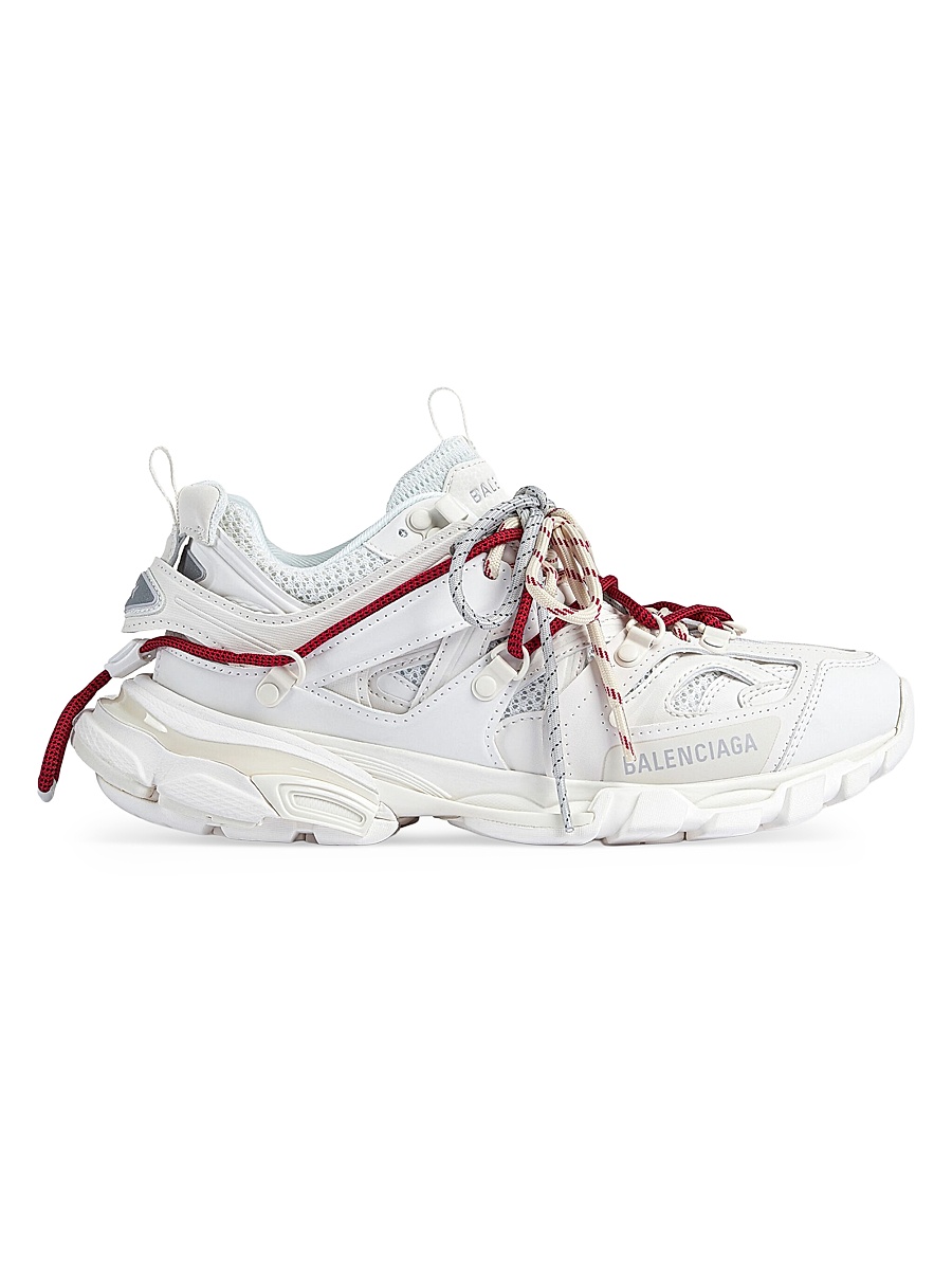 Men's Track Trail Laces Sneakers - White Red Grey