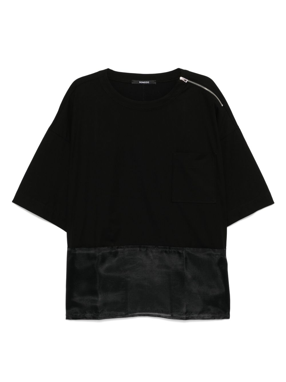 Ghost-layered T-shirt - Black