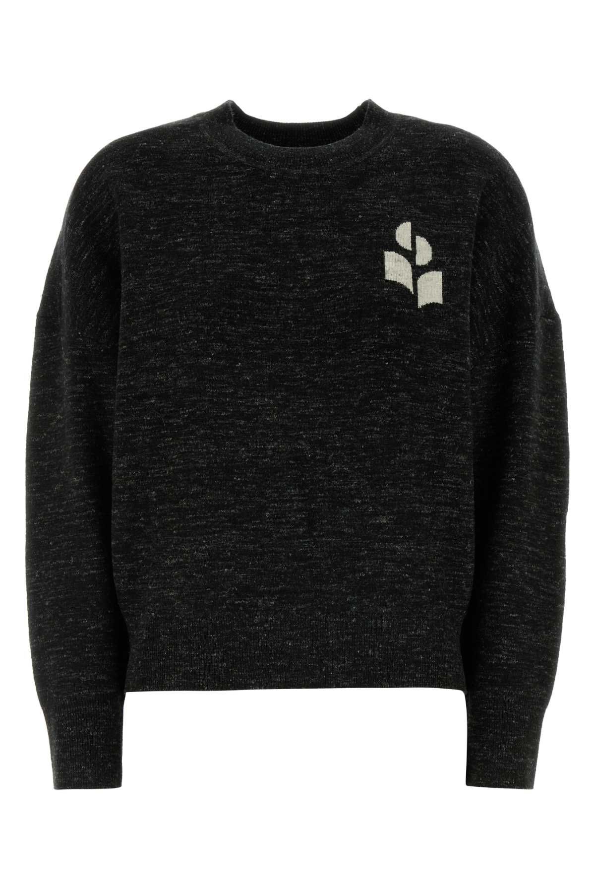 Viscose-Blend Knit Sweater — Black