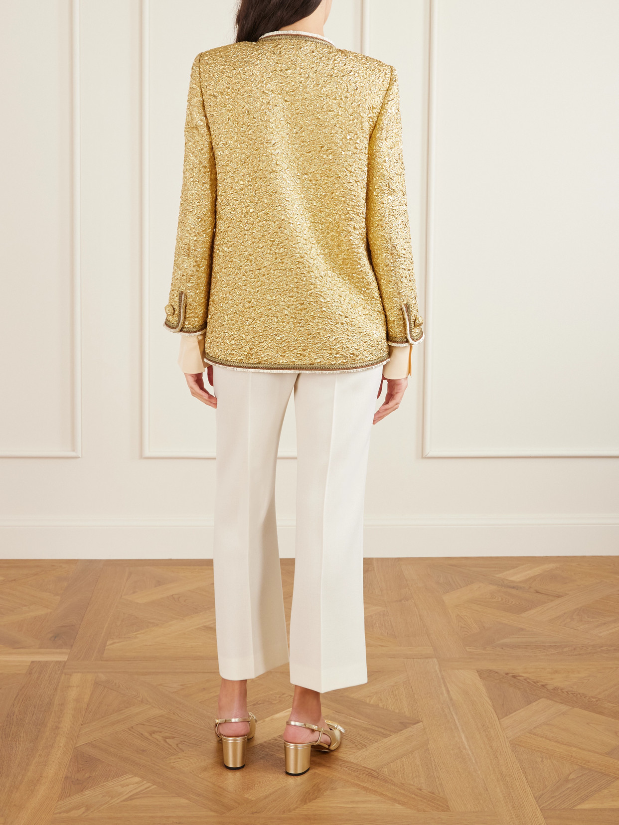 Metallic Cloqué-jacquard Jacket - Gold