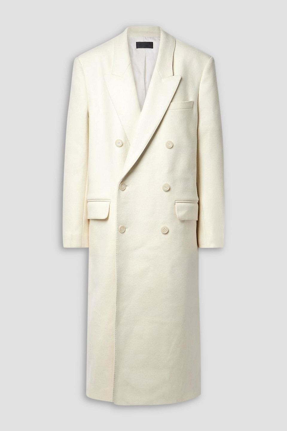 Edmont double-breasted wool-blend coat - White - L