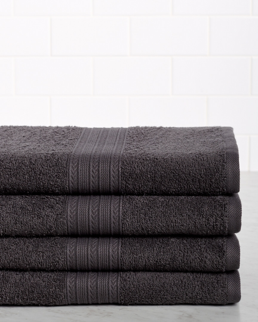 Eco-Friendly 4pc Solid Bath Cotton Towel Set