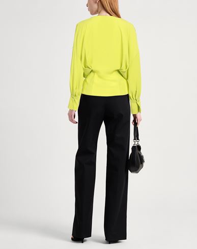 Semicouture Woman Top Lime green Size 6 Acetate, Silk