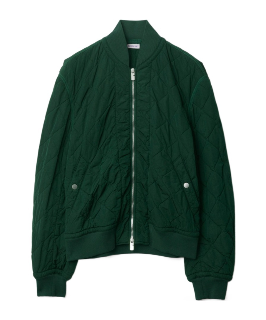 Quilted zip-up bomber jacket