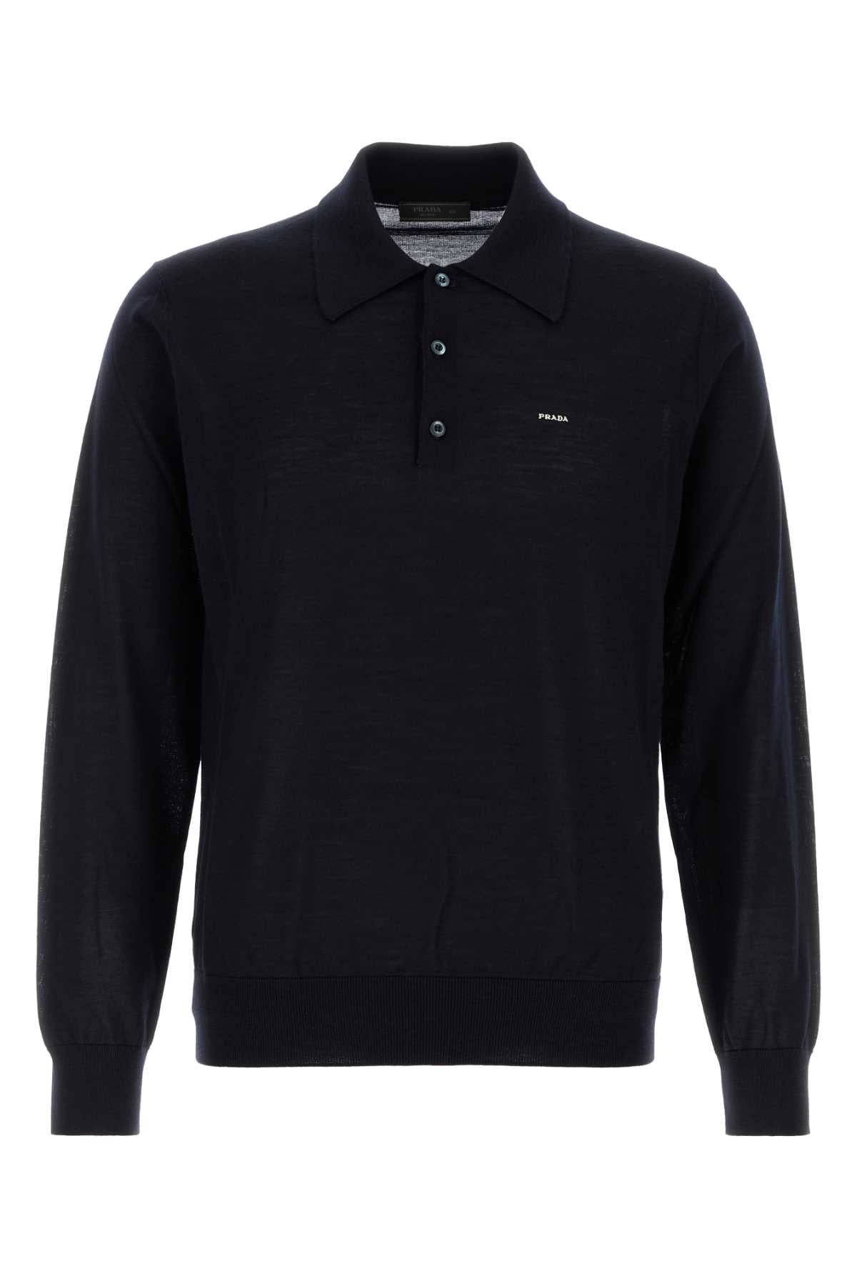Wool Polo Shirt — Navy