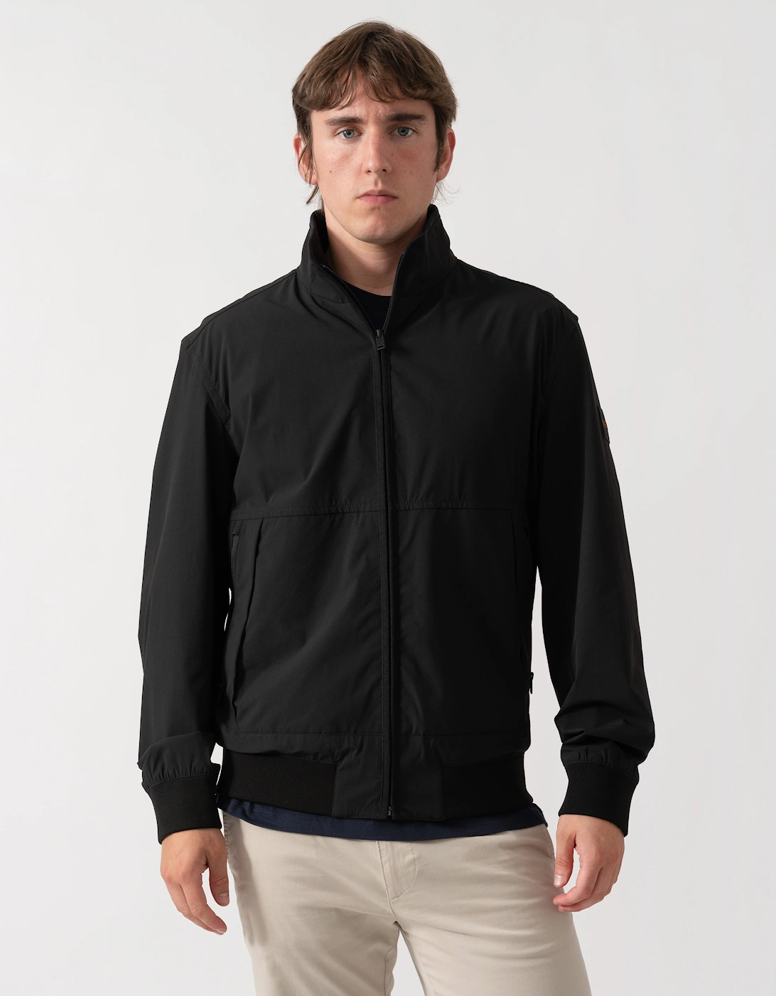 Men's BOSS Orange Olik Mens Water-Repellent Softshell Jacket with Detachable Sleeves - Black 001 - : 42/Regular