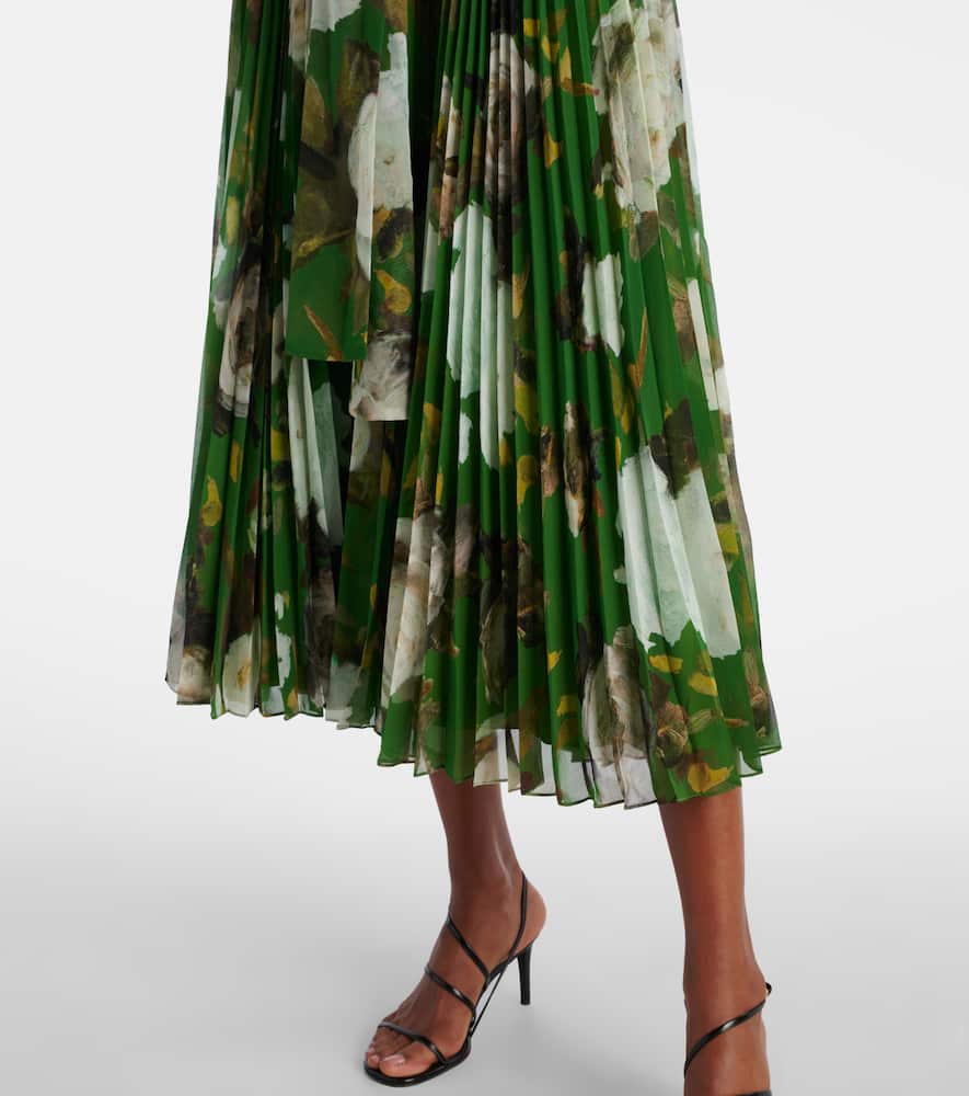 Floral pleated midi dress