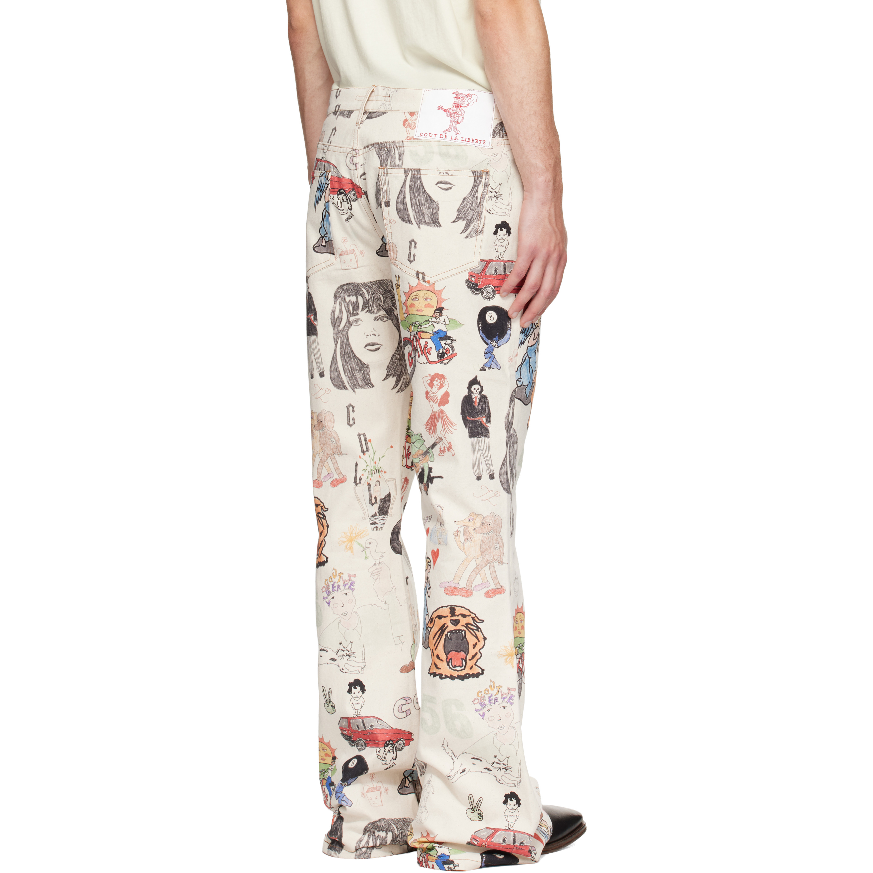 Off-White Jimmy California Cool Japan Canvas Flare Jeans