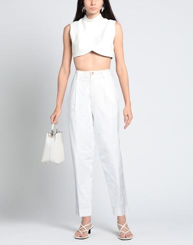 True Nyc Woman Pants White Size 31 Cotton, Elastane