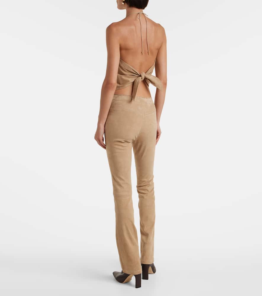 Rosie halterneck suede top