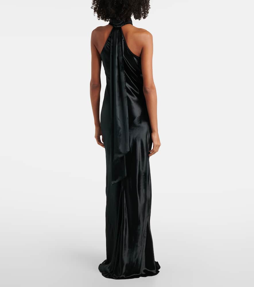 Pandora halterneck satin gown