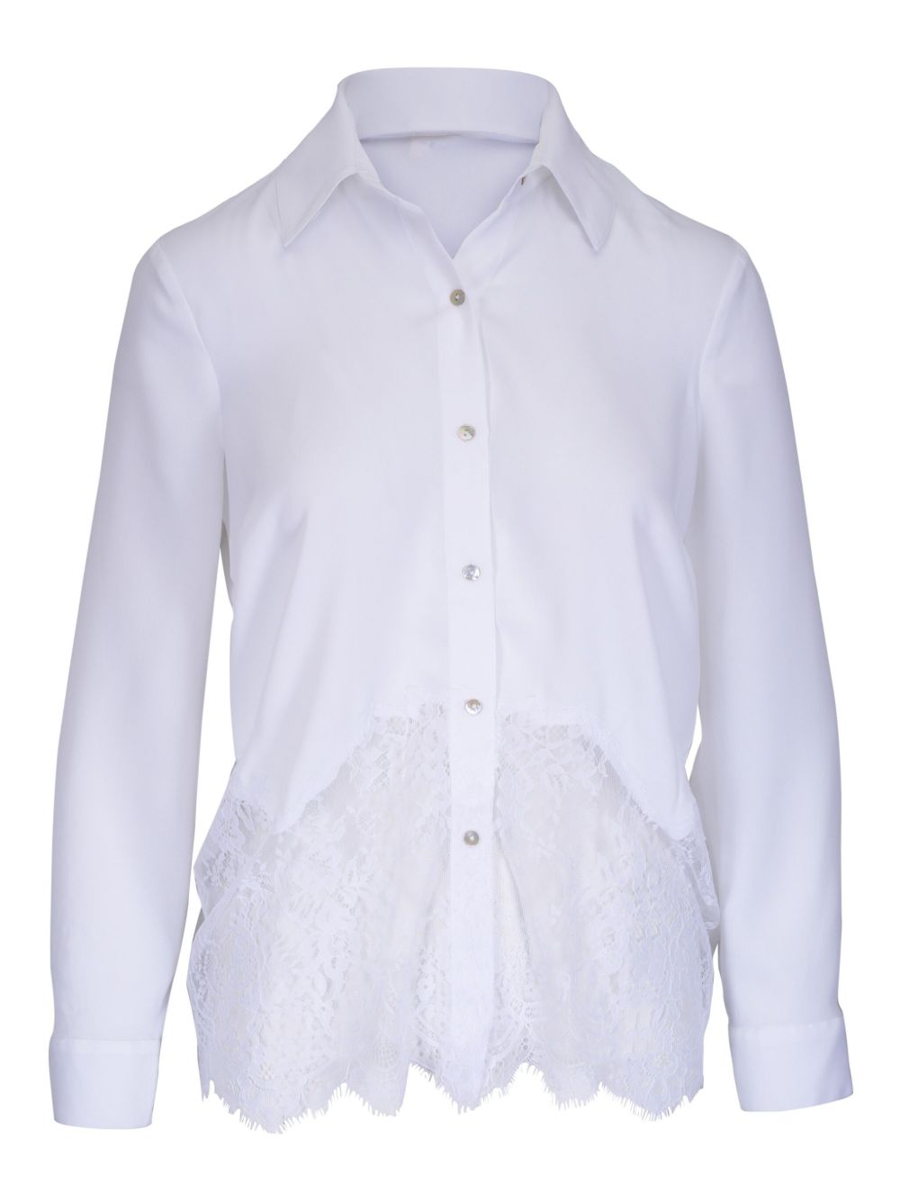 L'Agence lace-embellished shirt - White