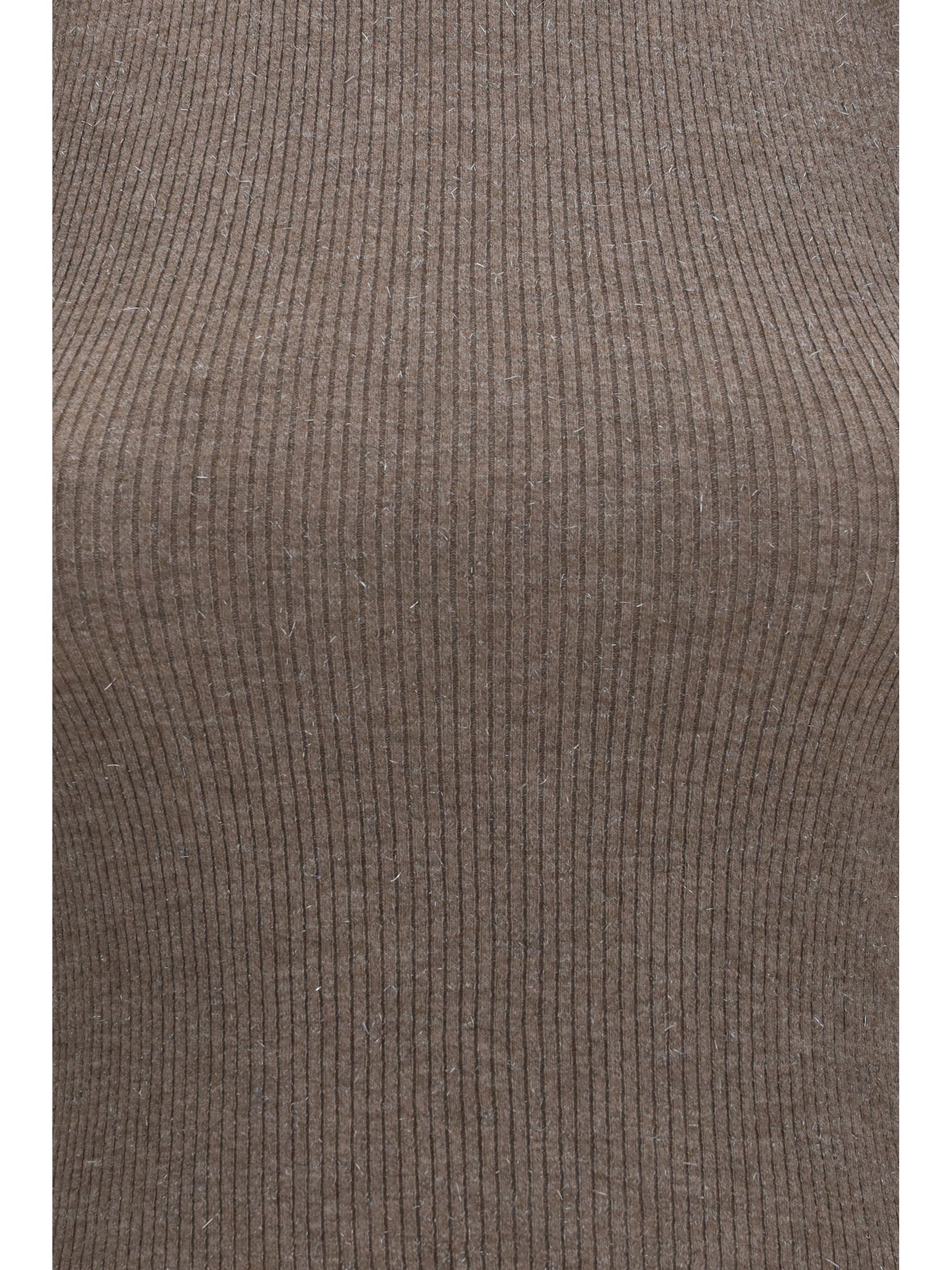 Cashmere Ribbed Knit Tank Top — Brown