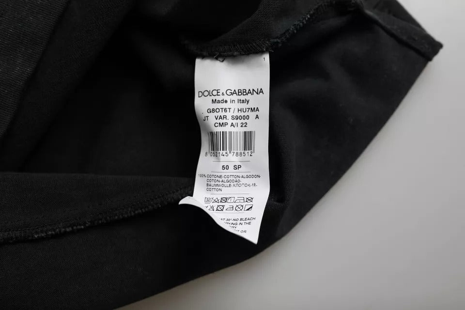Graphic Print Cotton T-Shirt — Black