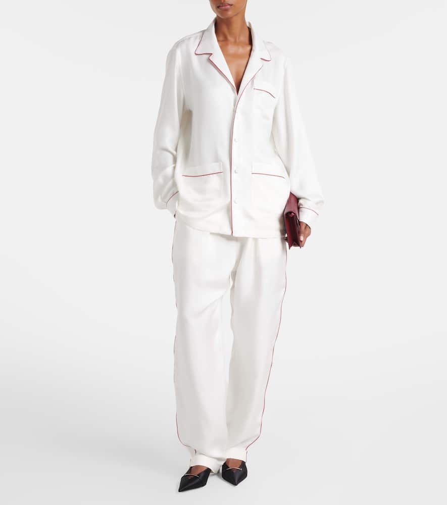 Silk twill pajama pants