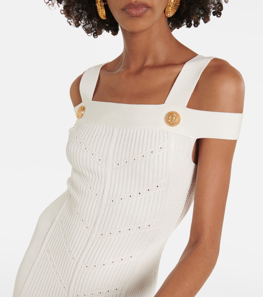 Ribbed-knit jersey midi dress