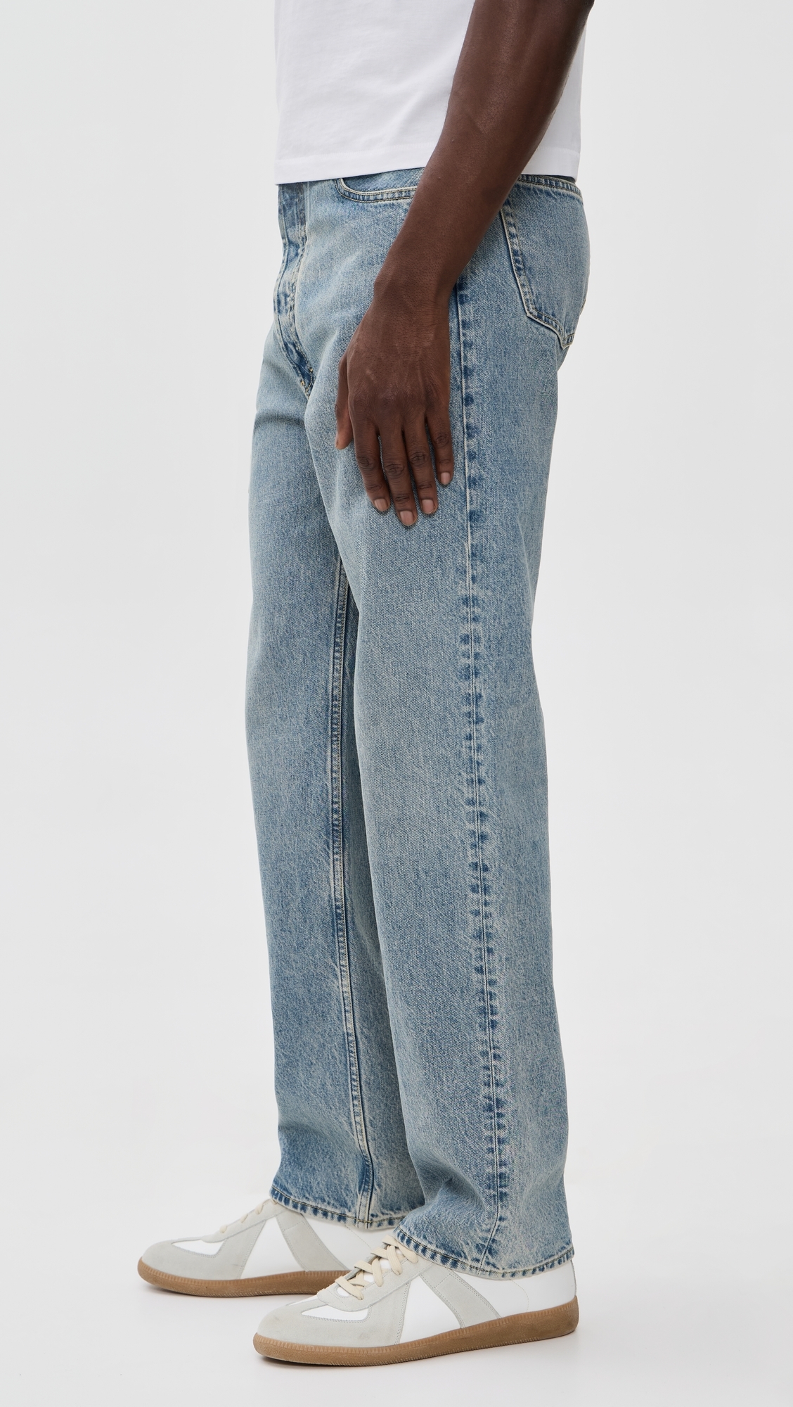 Japanese Denim Taped Pants Ice Blue