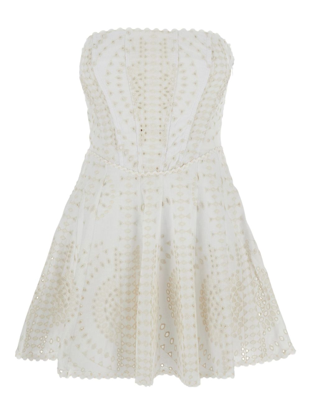Charo Ruiz Ibiza broderie-anglaise strapless dress - White