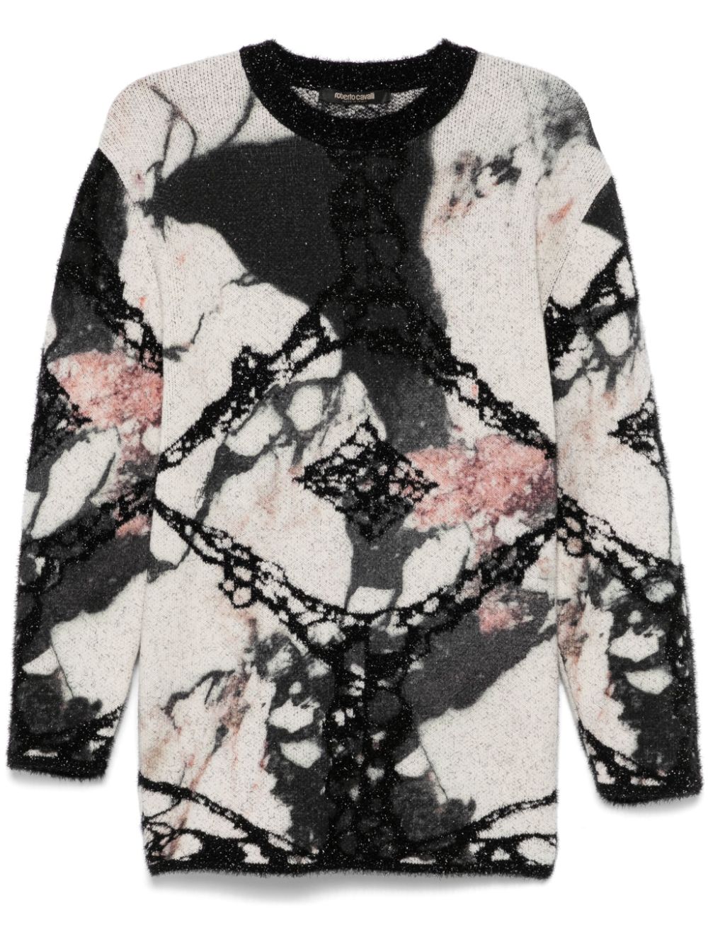 Abstract-pattern sweater - Black