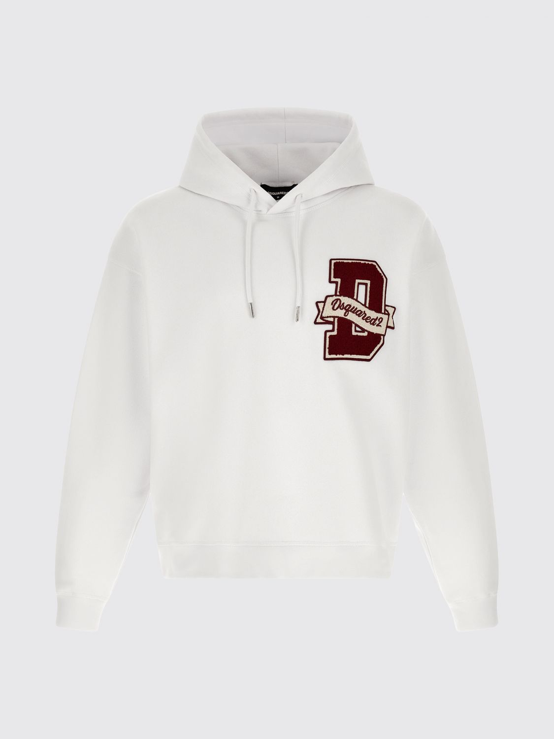 Cotton Hoodie with Contrast Logo and Drawstring
